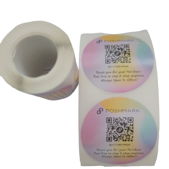 Thank you for your Purchase Poshmark QR Code Round Stickers 50ct 2inch Style 1 - Picture 4 of 8